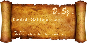Deutsh Szilveszter névjegykártya